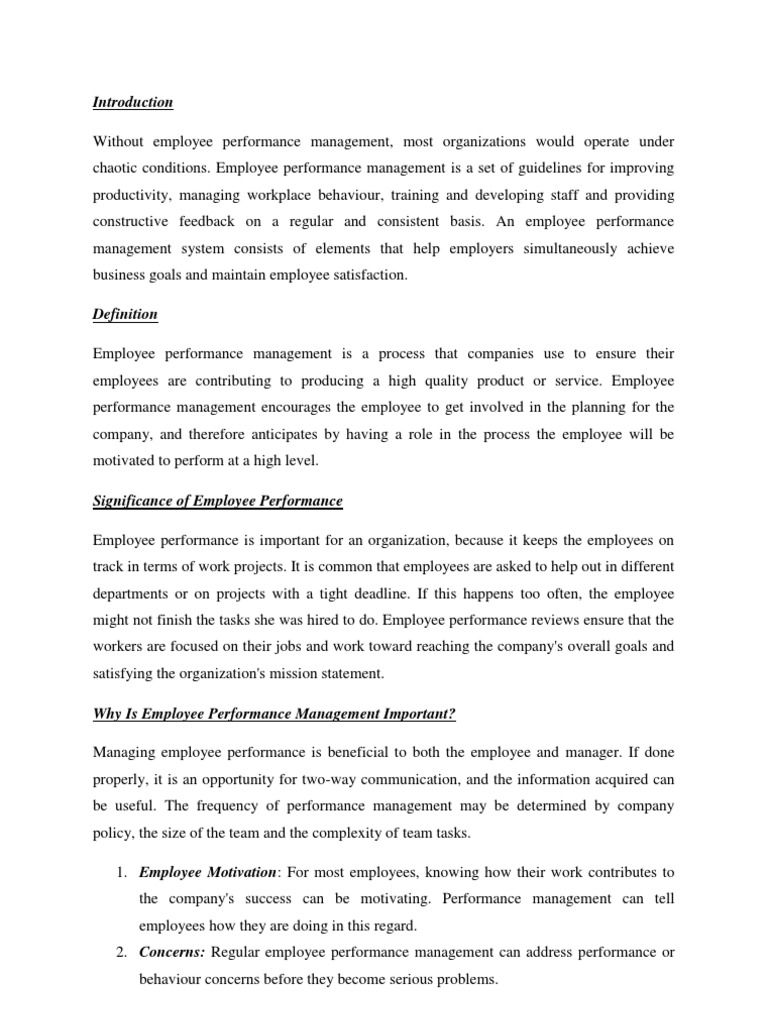 Effective Employee Performance Management | PDF | Business