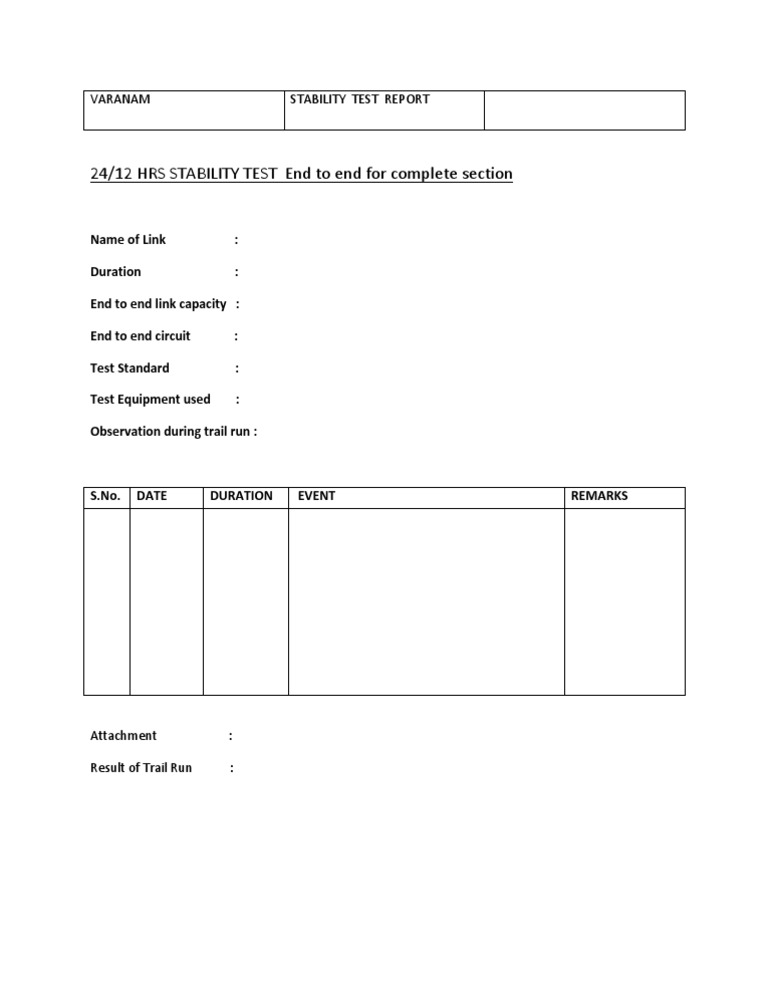 Varanam Stability Test Report | PDF