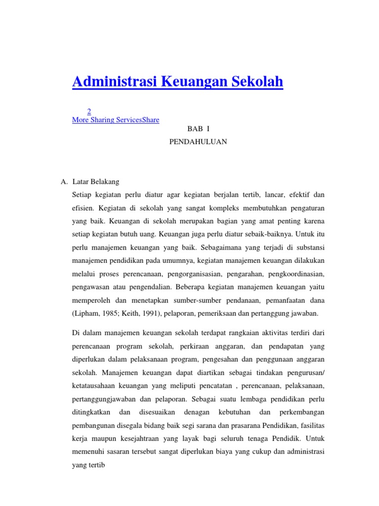 Administrasi Keuangan Sekolah