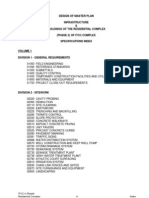 Design of Master Plan Infrastructure & Buildings of The Residential Complex (Phase 2) of Itcc Complex Specifications Index