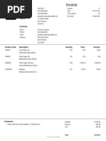 Enterprise Inc. Invoice: Customer