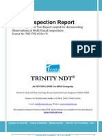 Weld Visual Inspection NDT Sample Test Report Format