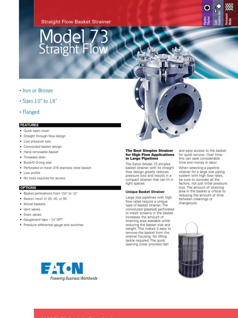 EatonModel73StraightFlowSimplexBasketStrainer.pdf Valve