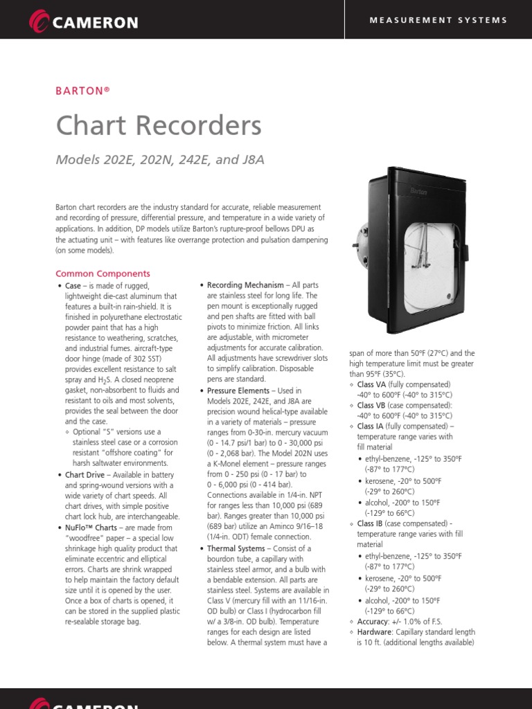 Barton Recorder Pressure Measurement Pressure