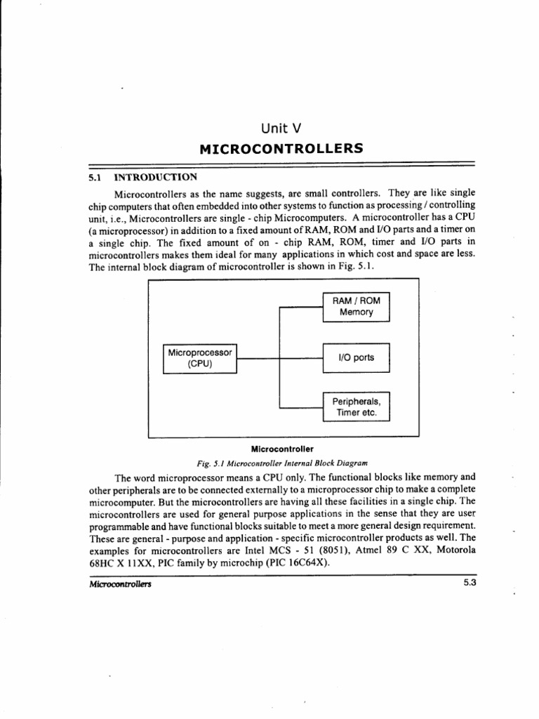 Unit 5 | PDF | Microcontroller | Microprocessor
