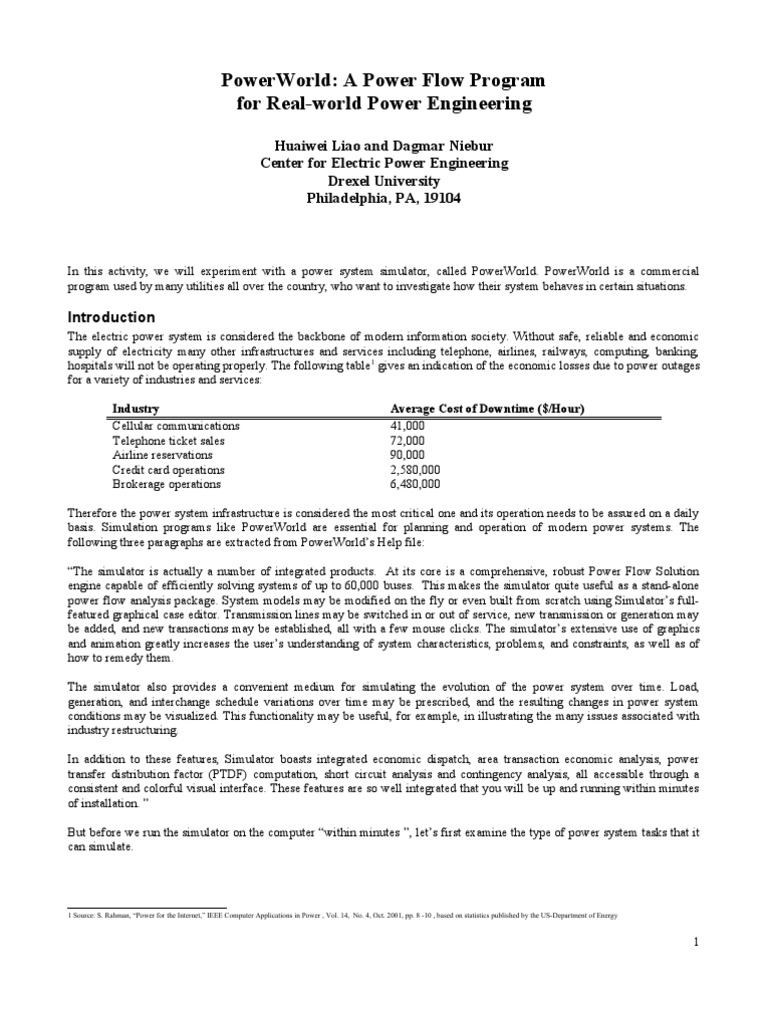 Power World Simulator PDF Electric Power System Electric Current