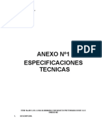 Especificaciones Tecnicas