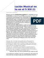 La Educación Musical en España en El S XIX