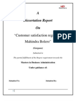 Marketing Research Project Report on Customer Satisfaction Regarding Manhindra Bolero