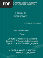 A Ciência da Biogeografia