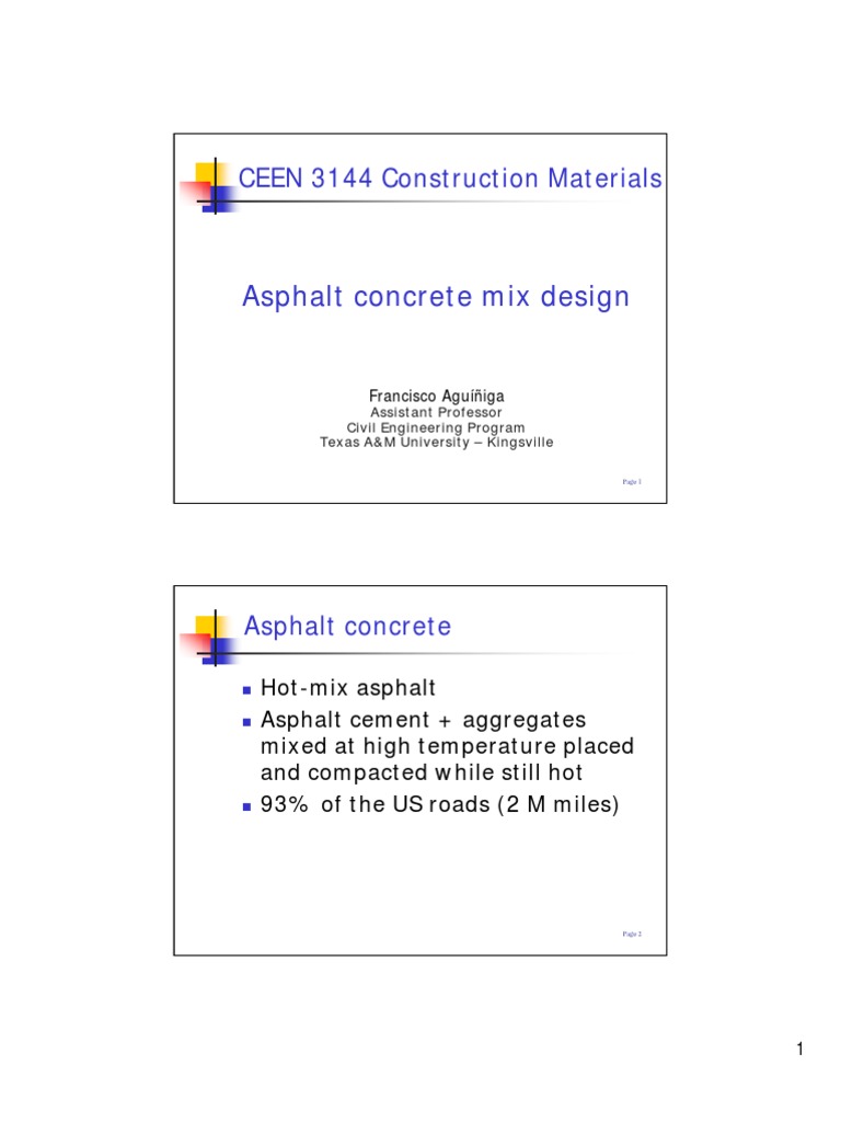 Asphalt Concrete Mix Design PDF | PDF | Construction Aggregate | Concrete