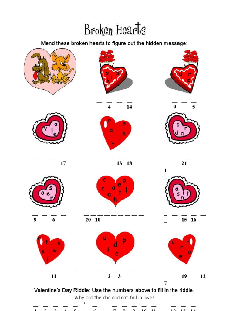 Valentine's Day Riddle Puzzle | PDF