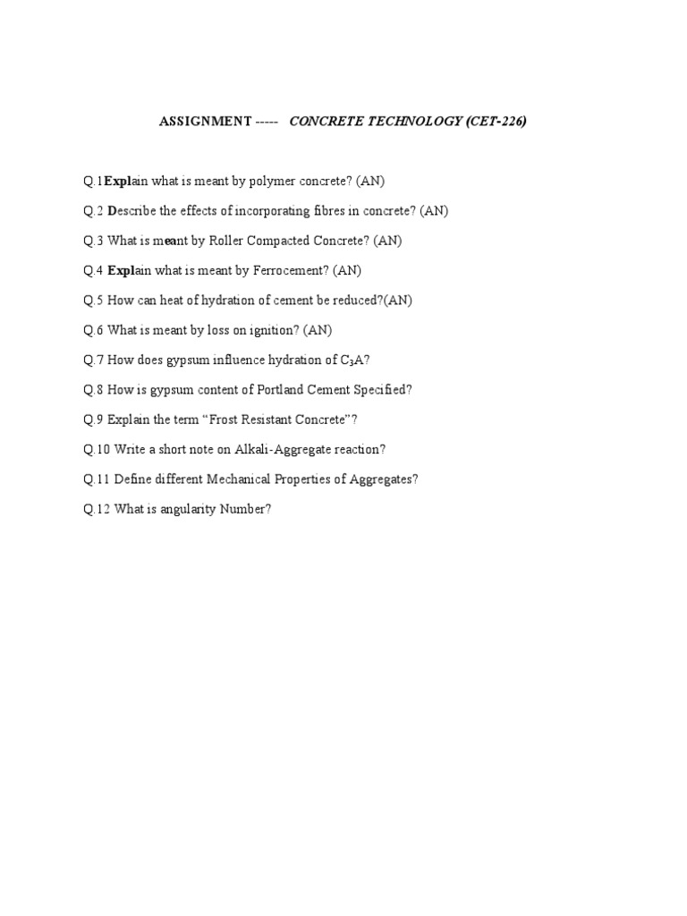 Concrete Assignment | PDF | Technology & Engineering