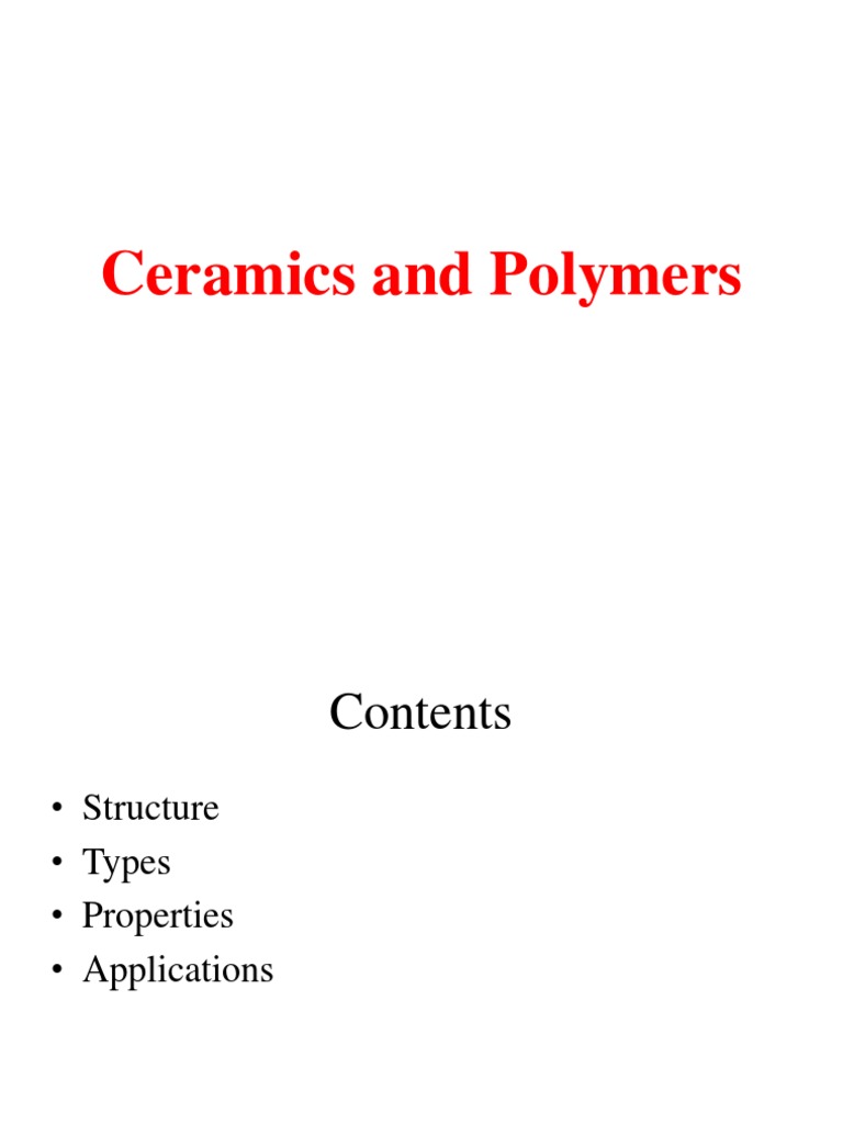 Ceramics and Polymers PDF Ceramics Glasses