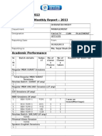 DATE:-05/03/2013 Monthly Report - 2013: Name of Employee Department Designation Reporting Date From To