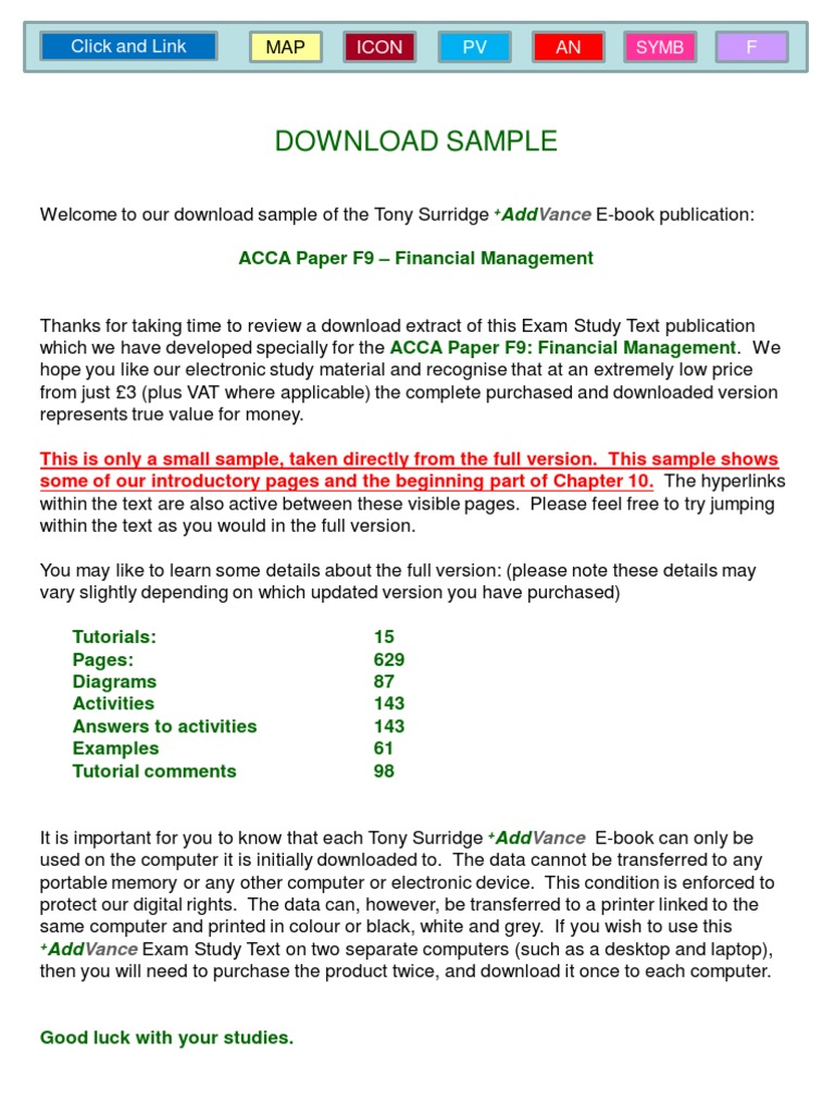 ACCA Paper F9 Full Study Textbook (Sample Download v2) PDF Internal