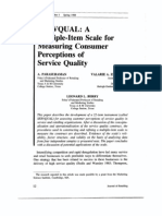 SERVQUAL- A Multiple-Item Scale for Measuring Consumer Perceptions of Service Quality