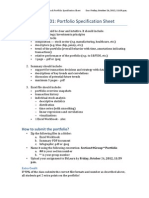 Portfolio Specification Sheet