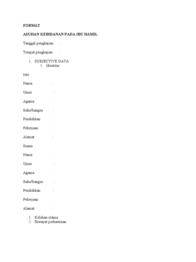 Format Askeb Anc Pdf Juragan Soal