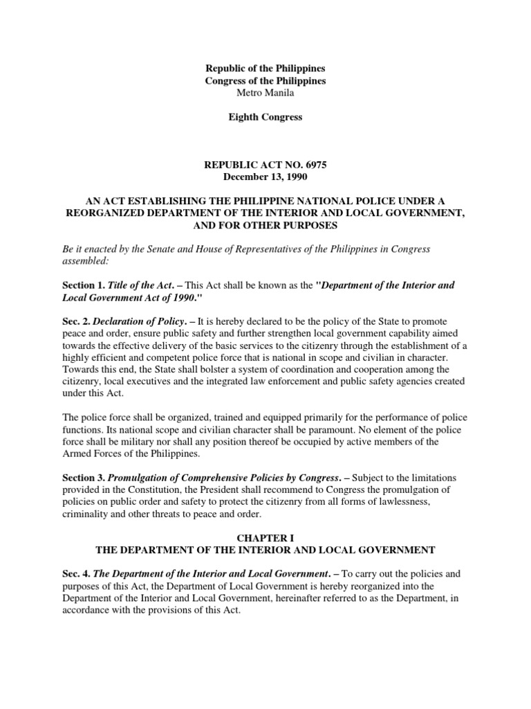 Ra 6975 | PDF | Finance & Money Management | Law