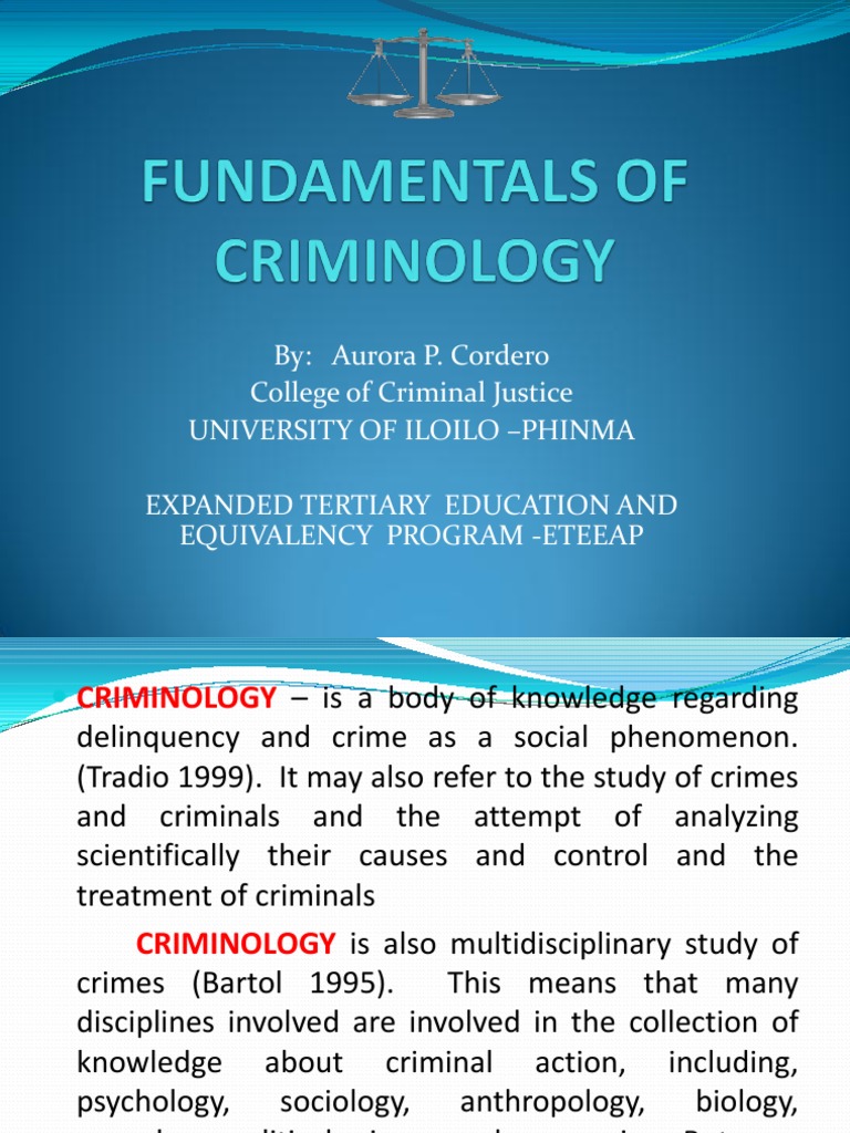 Fundamentals of Criminology Revised 20112012 Id Criminology