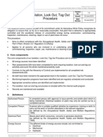 Isolation, Lock Out, Tag Out Procedure