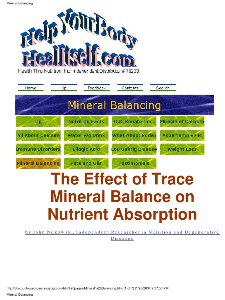 The Effect of Trace Mineral Balance On Nutrient Absortion | PDF ...