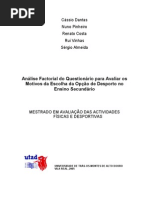 Análise Factorial do Questionário para Avaliar os Motivos da Escolha da Opção de Desporto no Ensino Secundário