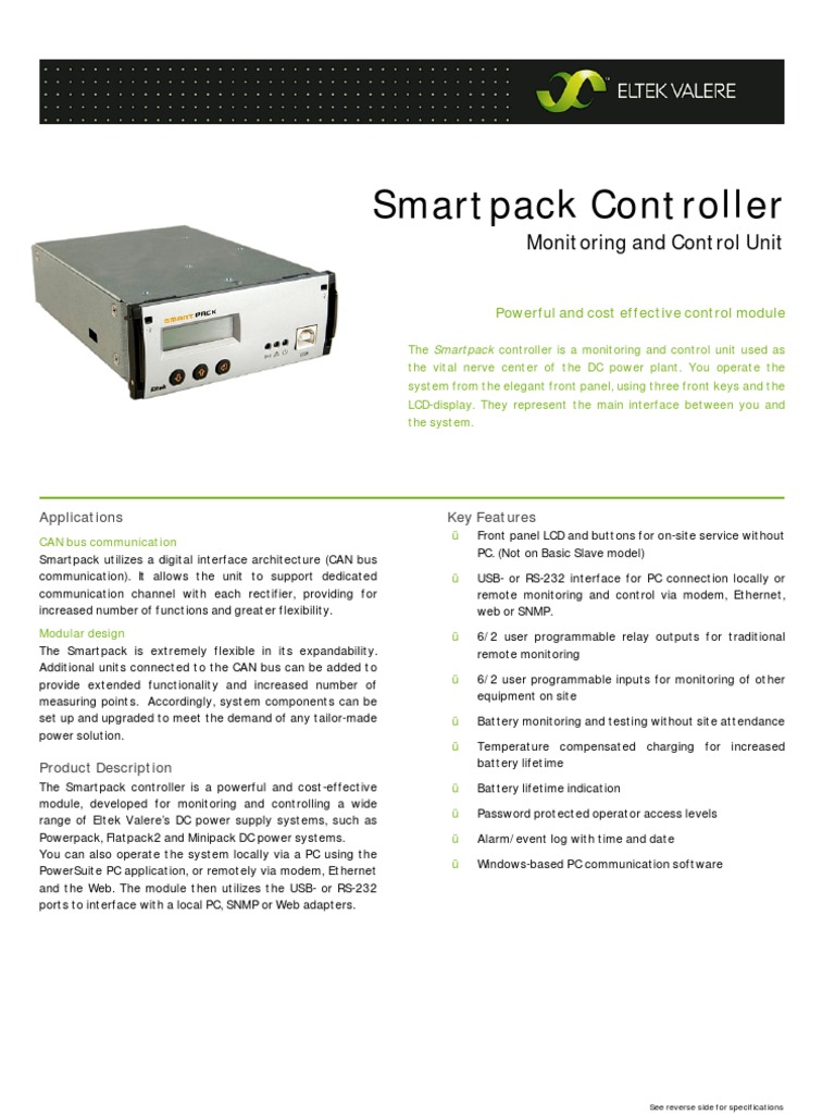 Smartpack Controller: Monitoring Unit | PDF | Personal Computers ...