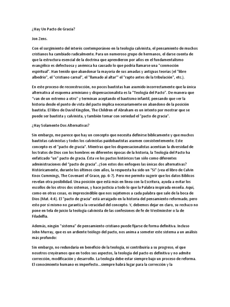 El Pacto de Gracia en la Teología Bautista | PDF | Bautismo | Cristo ...