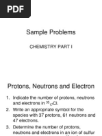 Sample Problems in CHEM