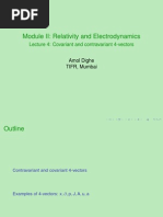 Module II: Relativity and Electrodynamics: Lecture 4: Covariant and Contravariant 4-Vectors