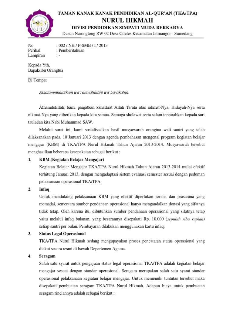 Contoh Surat Undangan Rapat Awal Tahun Pelajaran Doc Contoh Surat Undangan Rapat Awal Tahun Pelajaran Doc