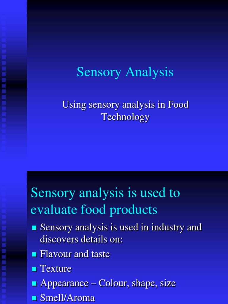 Using Sensory Analysis in Food Technology | PDF