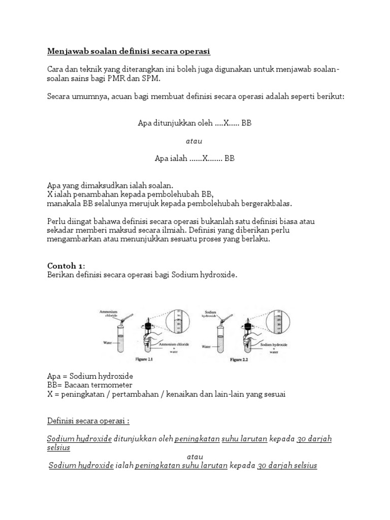 Menjawab Soalan Definisi Secara Operasi Pdf