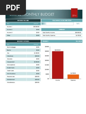 Simple Monthly Budget