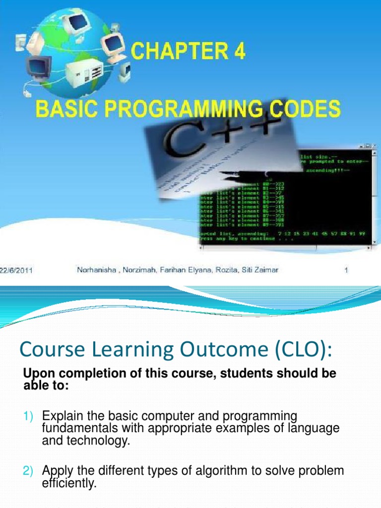 Chapter 4 - Basic Programming Codes | PDF | Integer (Computer Science ...
