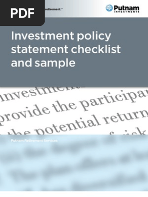 Investment Policy Statement Checklist and Sample