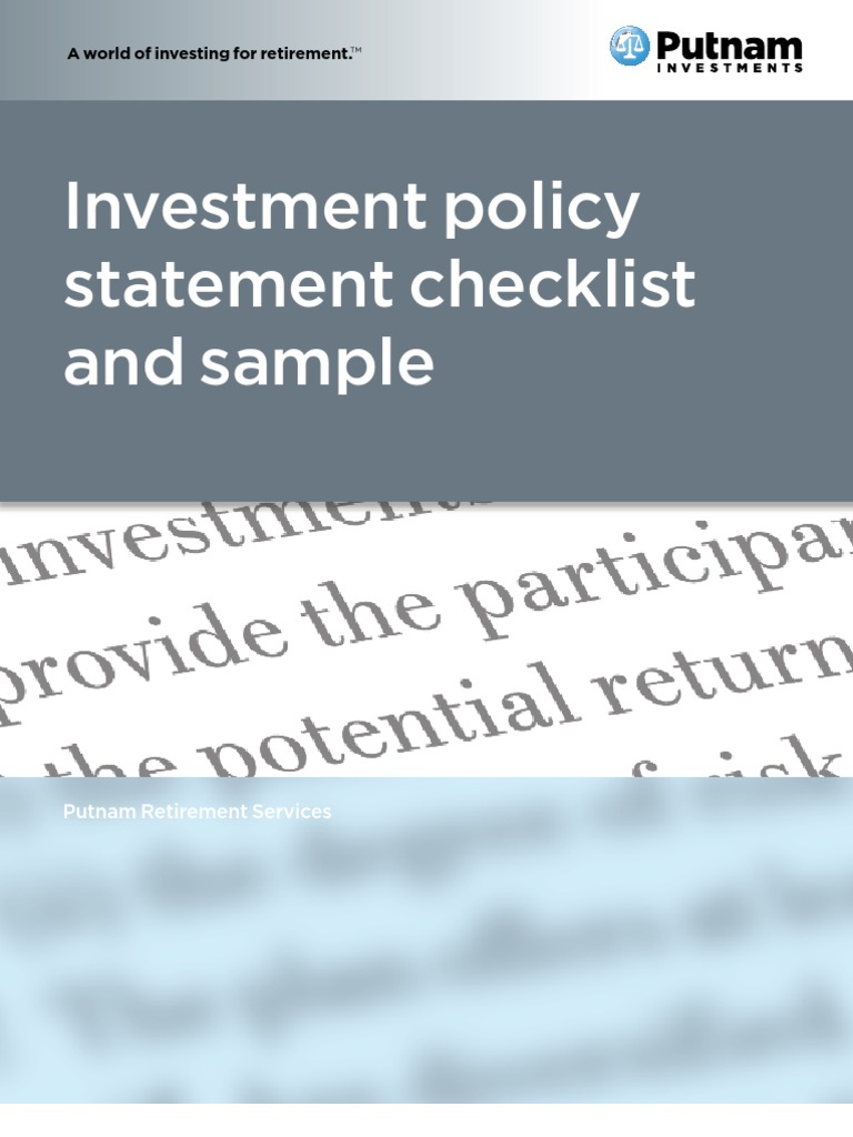 Investment Policy Statement Checklist and Sample | PDF | Stocks ...