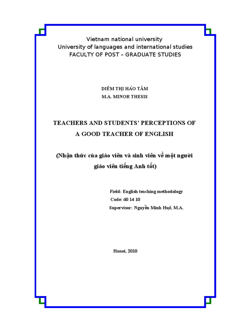 Perceptions of a Good English Teacher | PDF | Language Education ...