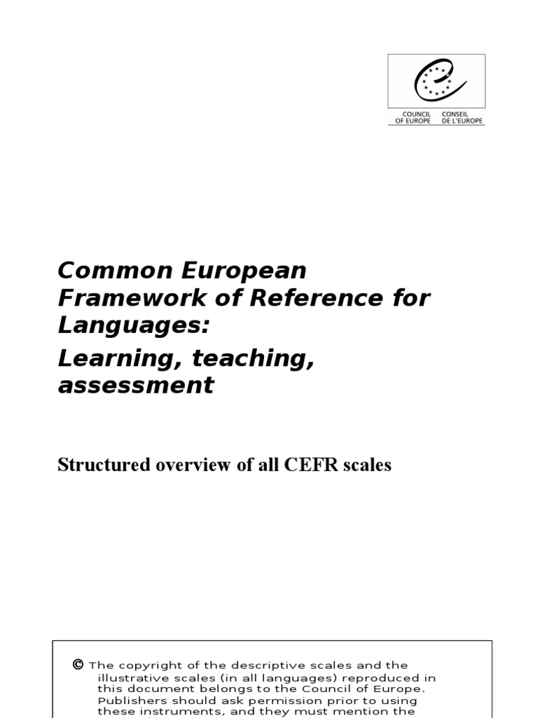 Common European Framework Reference Languages | PDF | Conversation ...