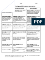 Rubric for Background Information