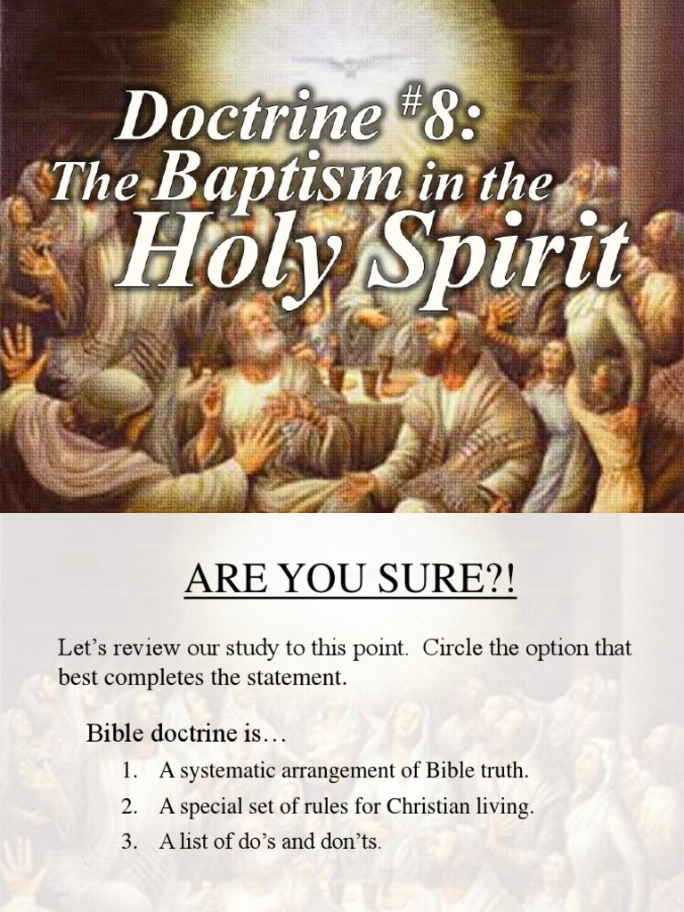Lesson 8 The Baptism in The Holy Spirit | PDF | Baptism With The Holy ...