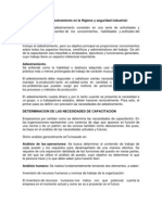 La Capacitación y Adiestramiento en La Higiene y Seguridad Industrial