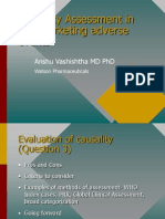 Causality Assessment in Postmarketing Adverse Events: Anshu Vashishtha MD PHD