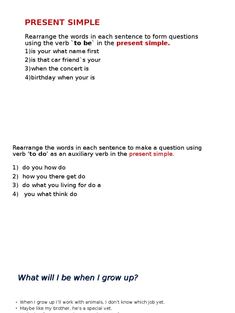 Present Simple Question Formation Guide | PDF
