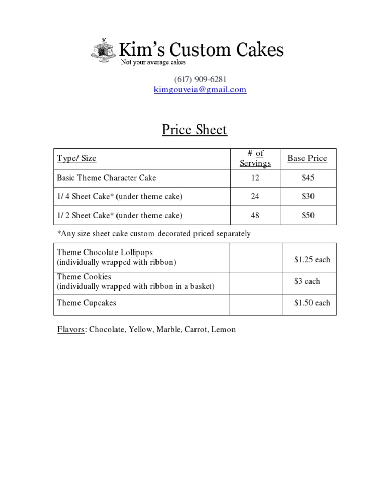 Price Sheet | PDF