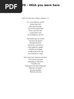 Wish You Were Here Text Nature
