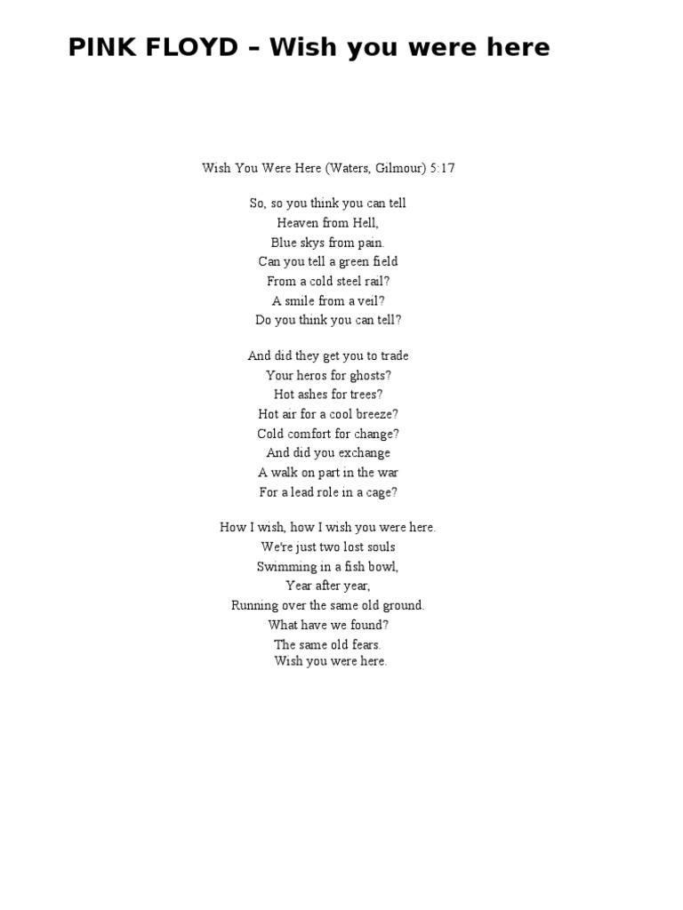 Wish You Were Here Text Nature