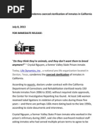 Download Life Dynamics Condemns Coerced Sterilization of Inmates in California by Life Dynamics SN152512607 doc pdf